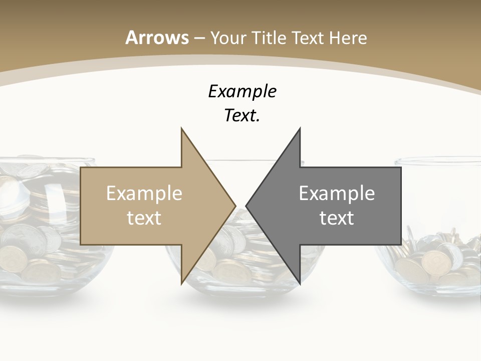 A Group Of Glass Vases Filled With Coins PowerPoint Template