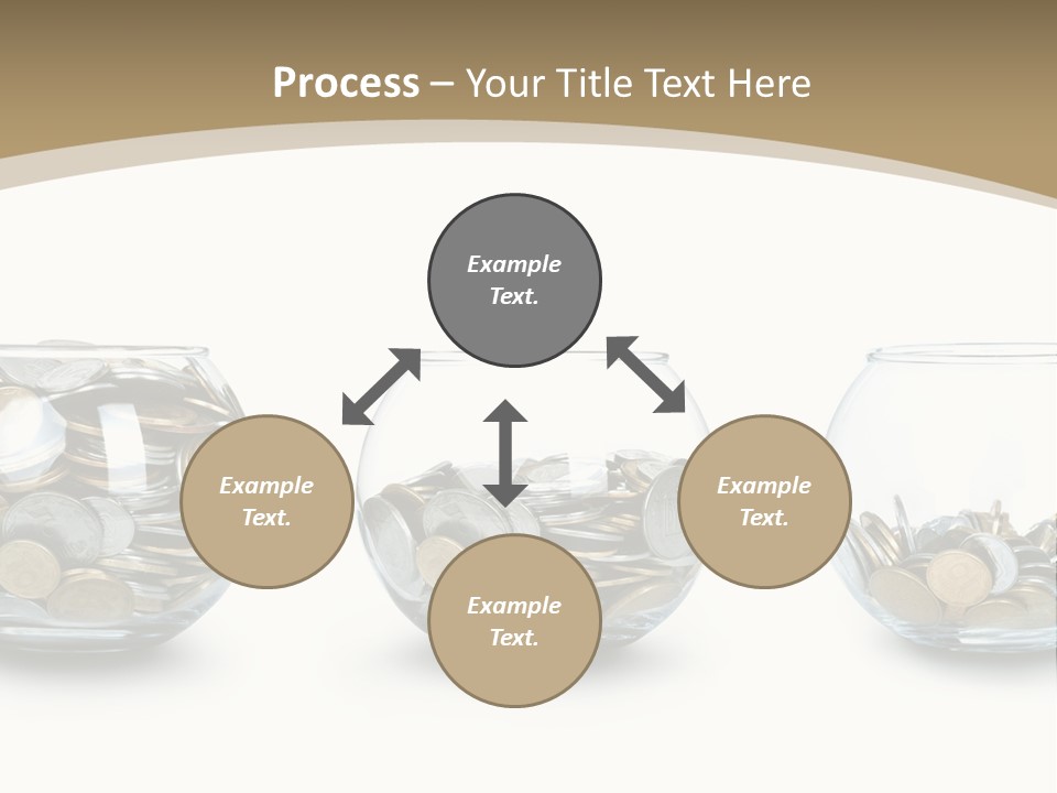 A Group Of Glass Vases Filled With Coins PowerPoint Template
