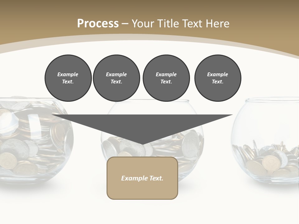 A Group Of Glass Vases Filled With Coins PowerPoint Template