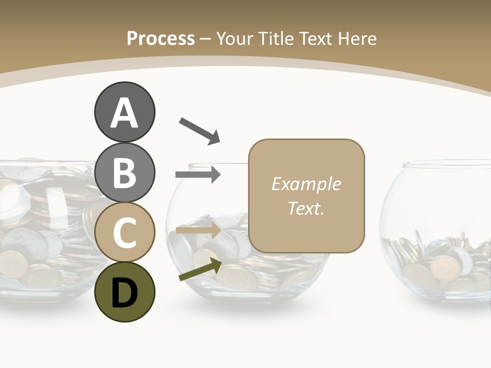 A Group Of Glass Vases Filled With Coins PowerPoint Template