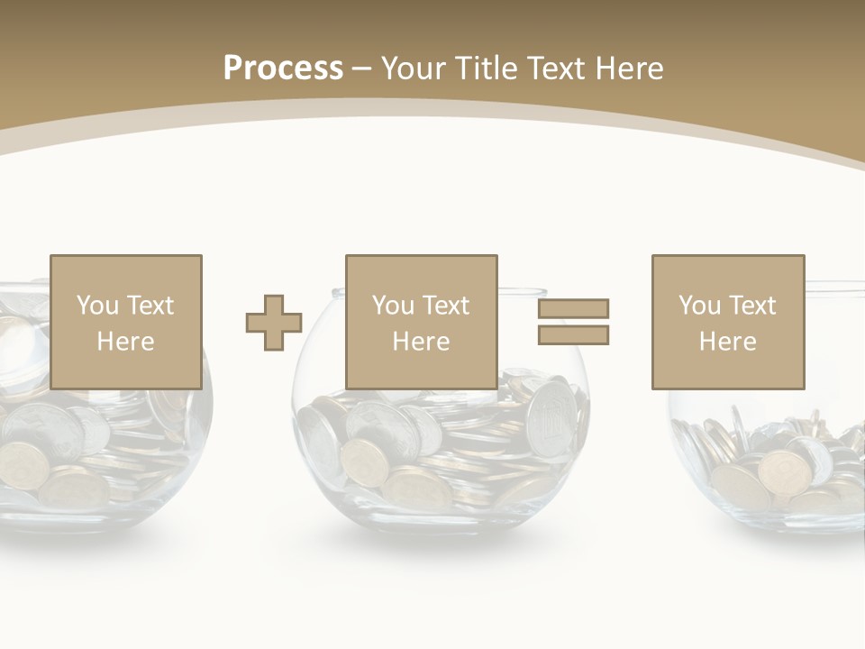A Group Of Glass Vases Filled With Coins PowerPoint Template