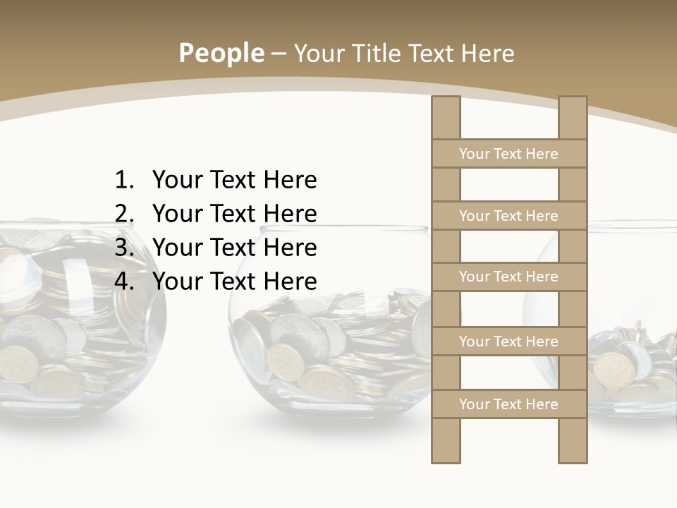 A Group Of Glass Vases Filled With Coins PowerPoint Template