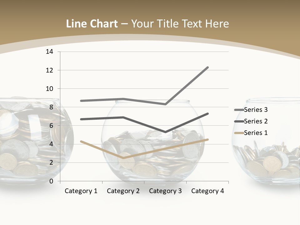 A Group Of Glass Vases Filled With Coins PowerPoint Template