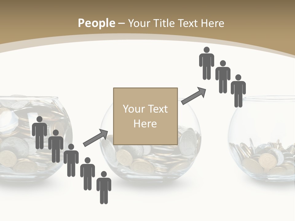 A Group Of Glass Vases Filled With Coins PowerPoint Template