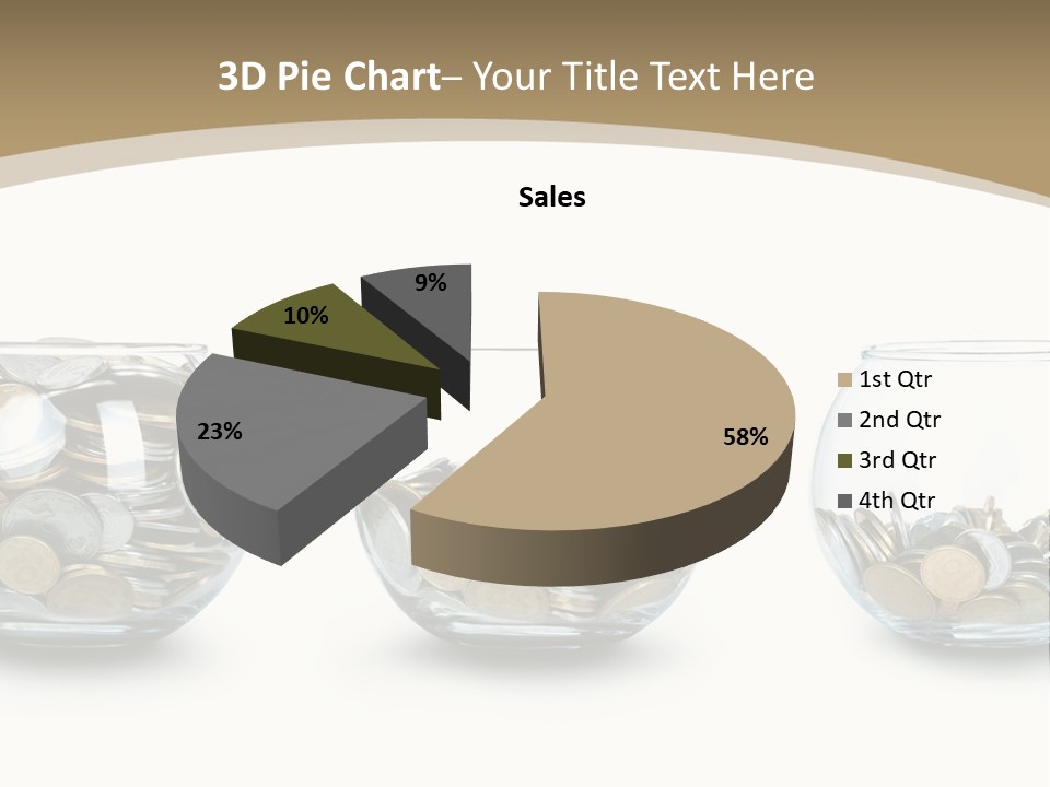 A Group Of Glass Vases Filled With Coins PowerPoint Template