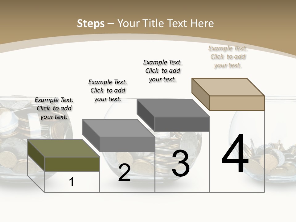 A Group Of Glass Vases Filled With Coins PowerPoint Template
