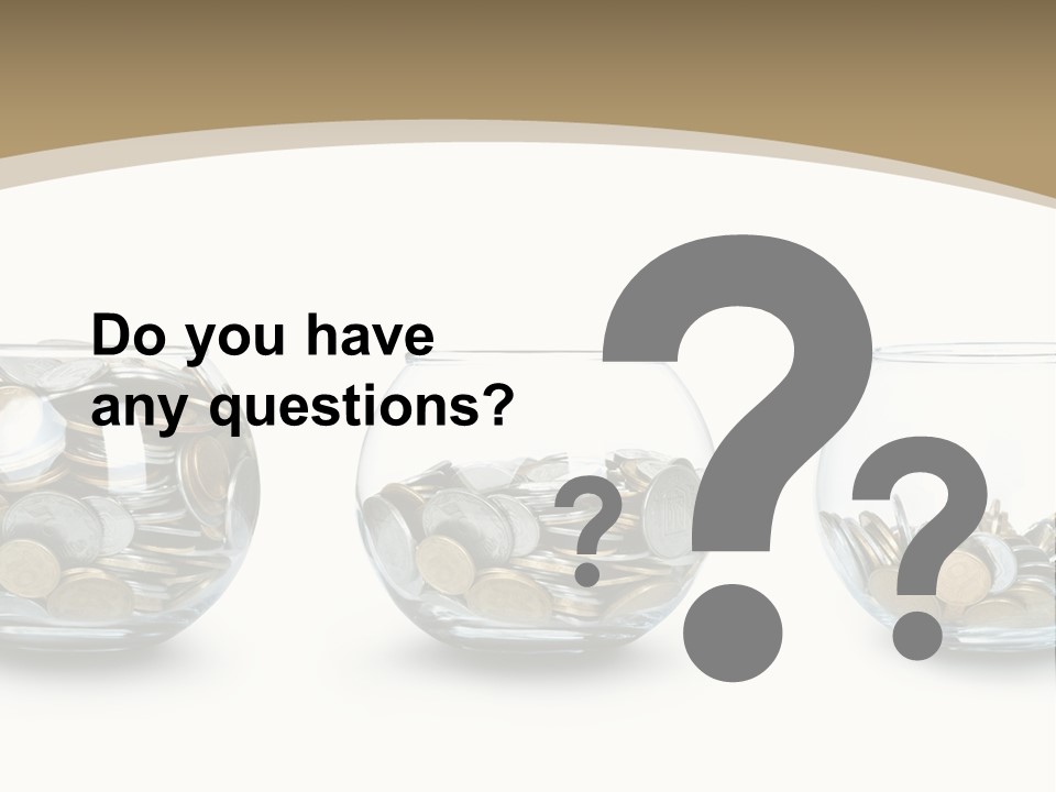 A Group Of Glass Vases Filled With Coins PowerPoint Template