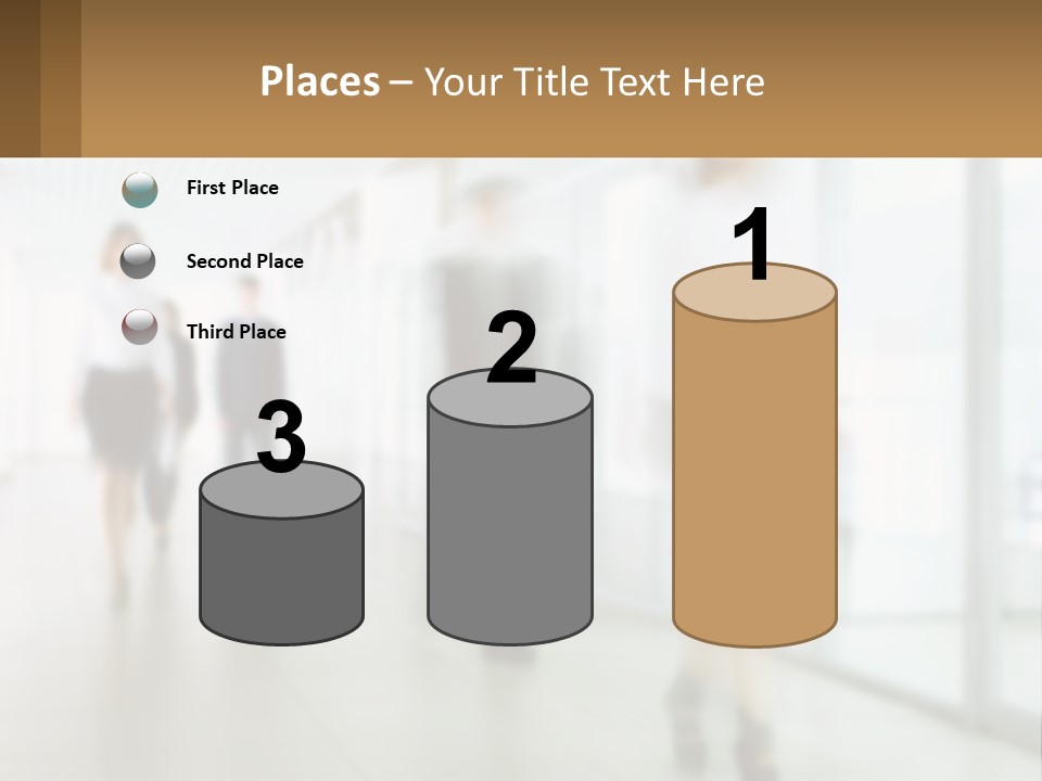 A Group Of People Walking Down A Hallway PowerPoint Template