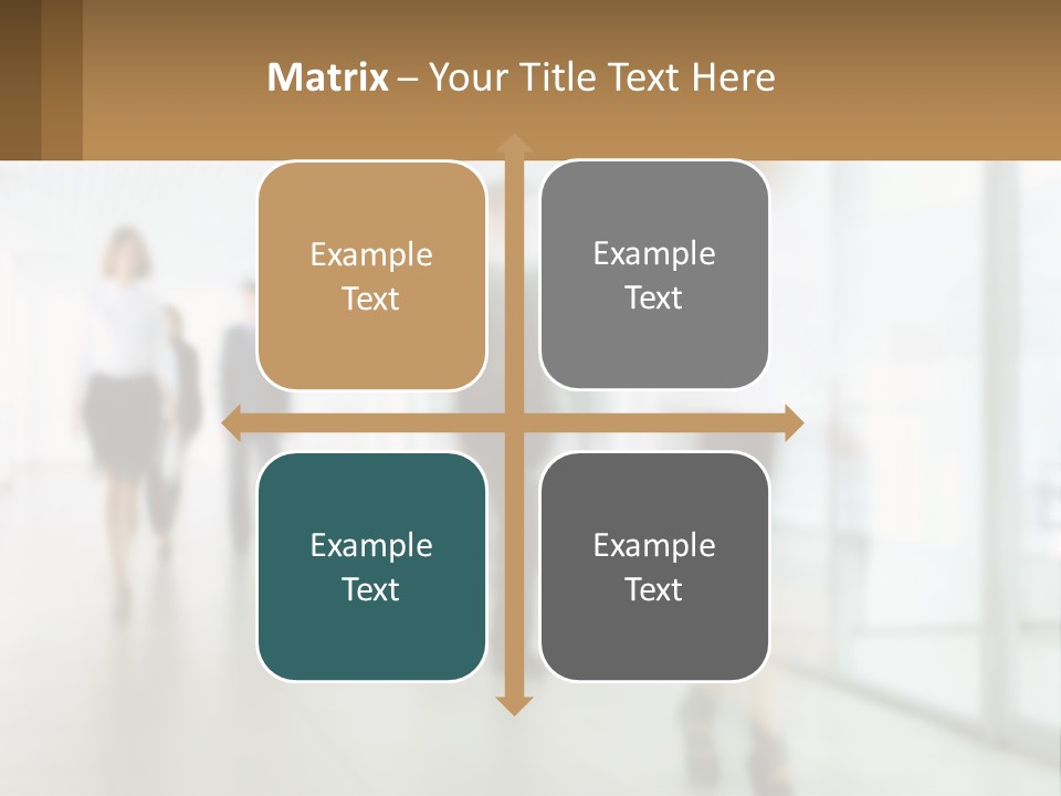 A Group Of People Walking Down A Hallway PowerPoint Template