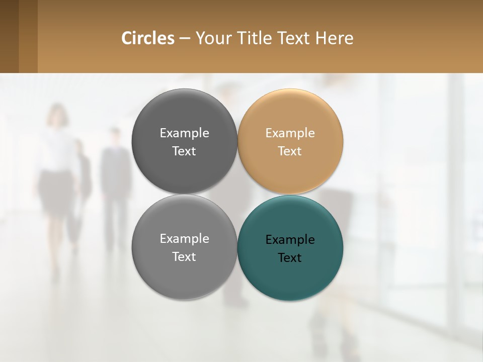 A Group Of People Walking Down A Hallway PowerPoint Template