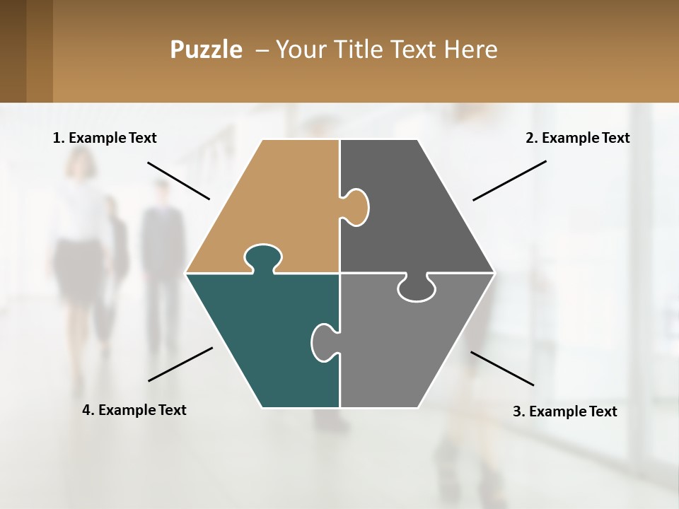 A Group Of People Walking Down A Hallway PowerPoint Template