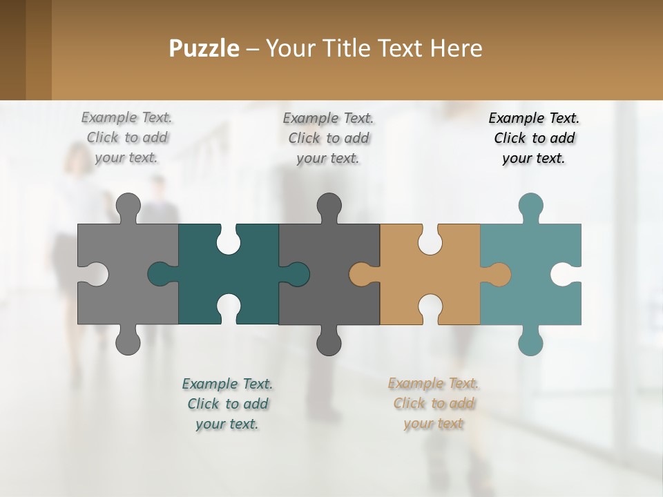 A Group Of People Walking Down A Hallway PowerPoint Template