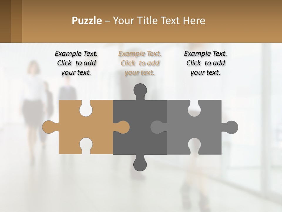 A Group Of People Walking Down A Hallway PowerPoint Template