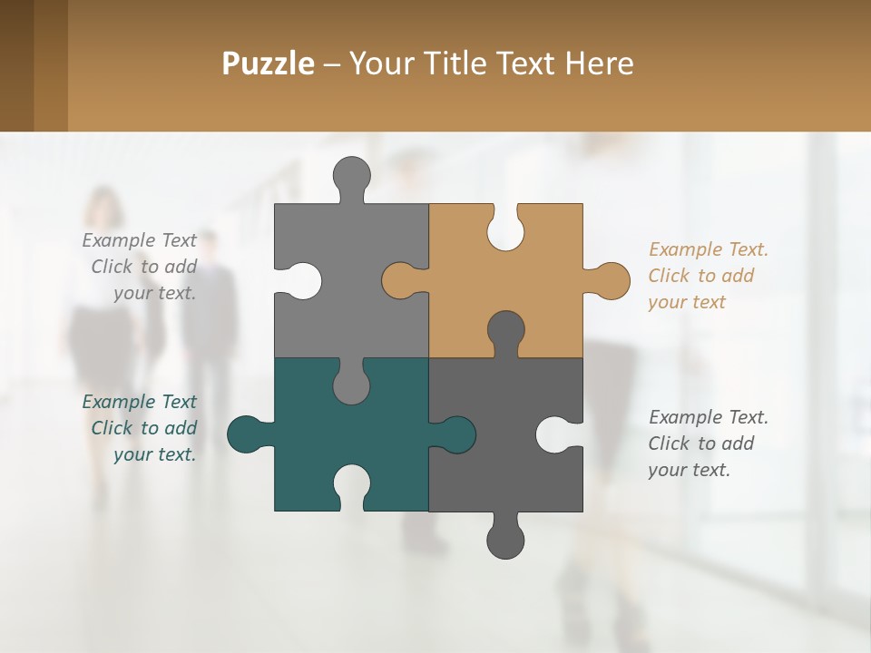 A Group Of People Walking Down A Hallway PowerPoint Template