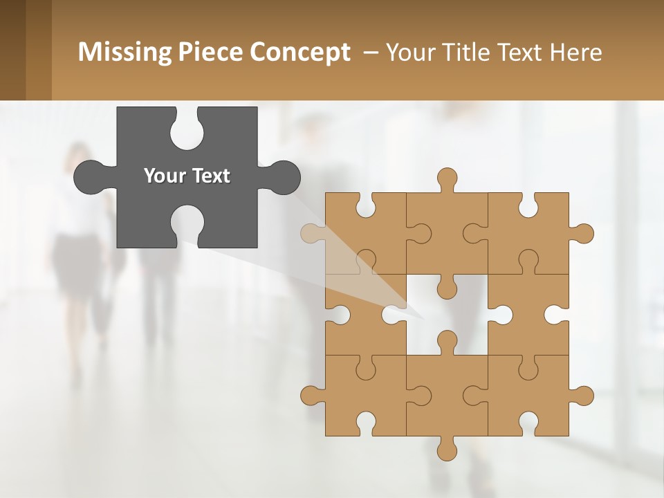 A Group Of People Walking Down A Hallway PowerPoint Template