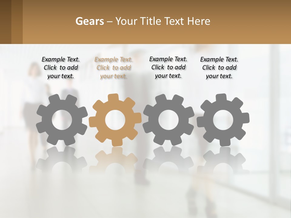 A Group Of People Walking Down A Hallway PowerPoint Template