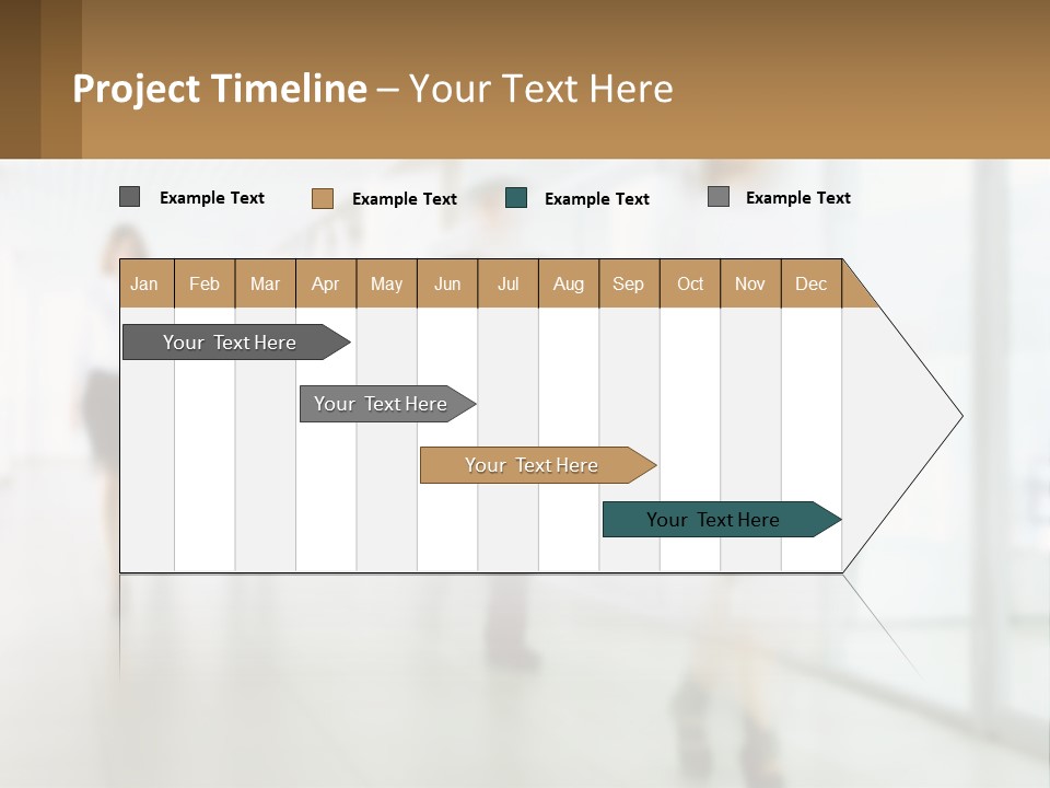 A Group Of People Walking Down A Hallway PowerPoint Template