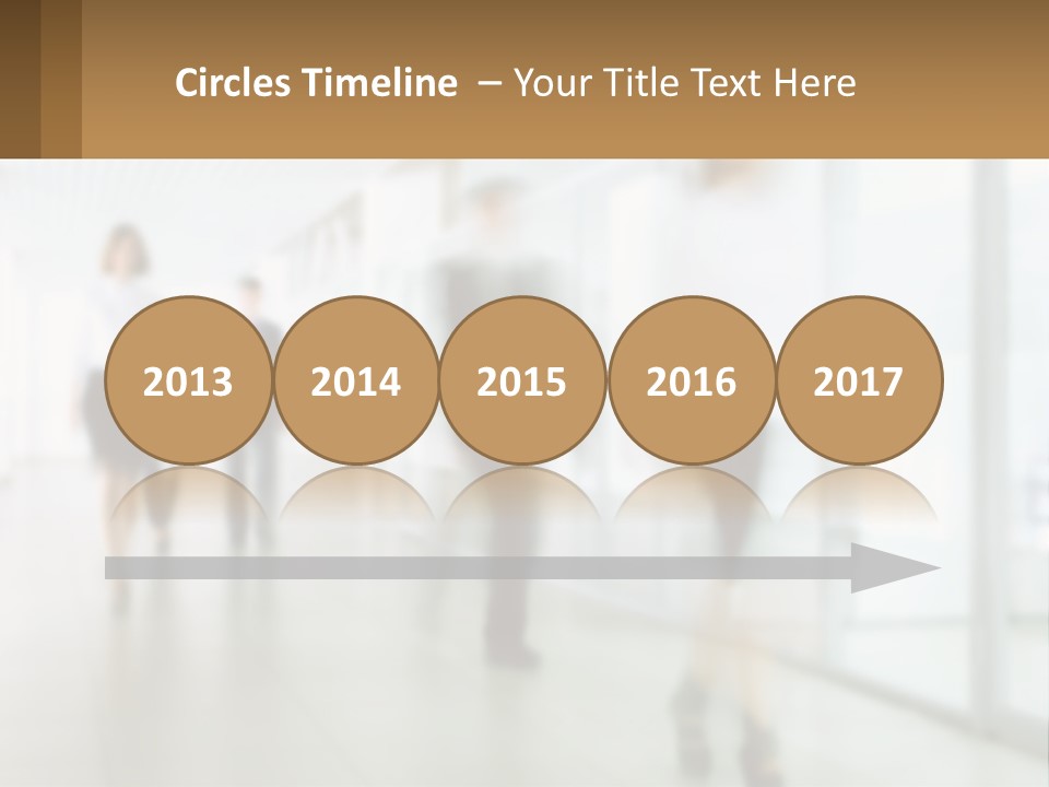 A Group Of People Walking Down A Hallway PowerPoint Template