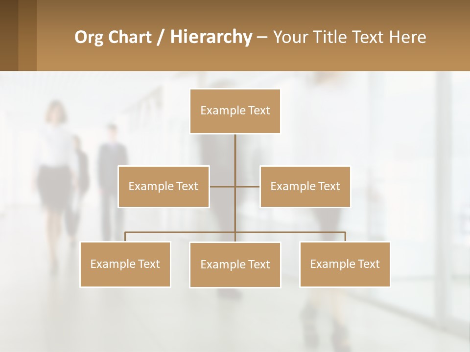 A Group Of People Walking Down A Hallway PowerPoint Template