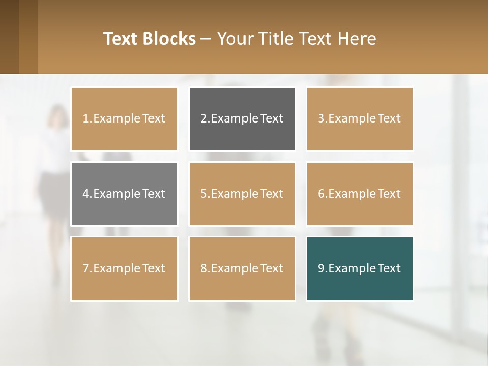 A Group Of People Walking Down A Hallway PowerPoint Template
