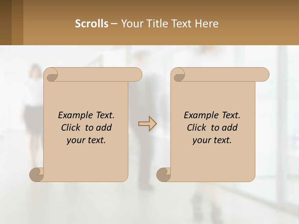 A Group Of People Walking Down A Hallway PowerPoint Template