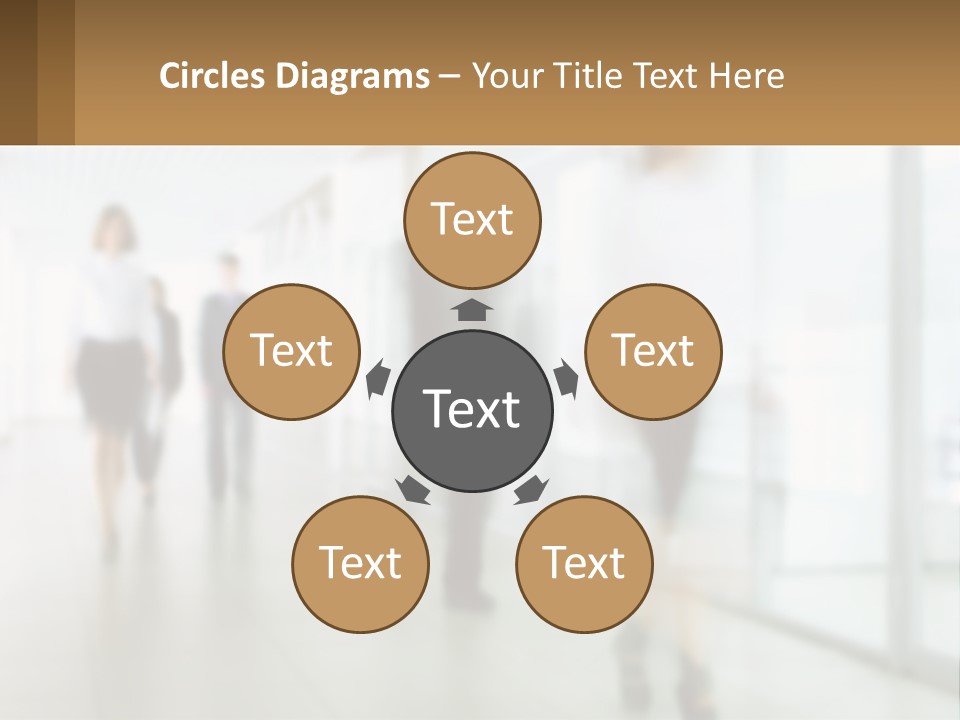 A Group Of People Walking Down A Hallway PowerPoint Template