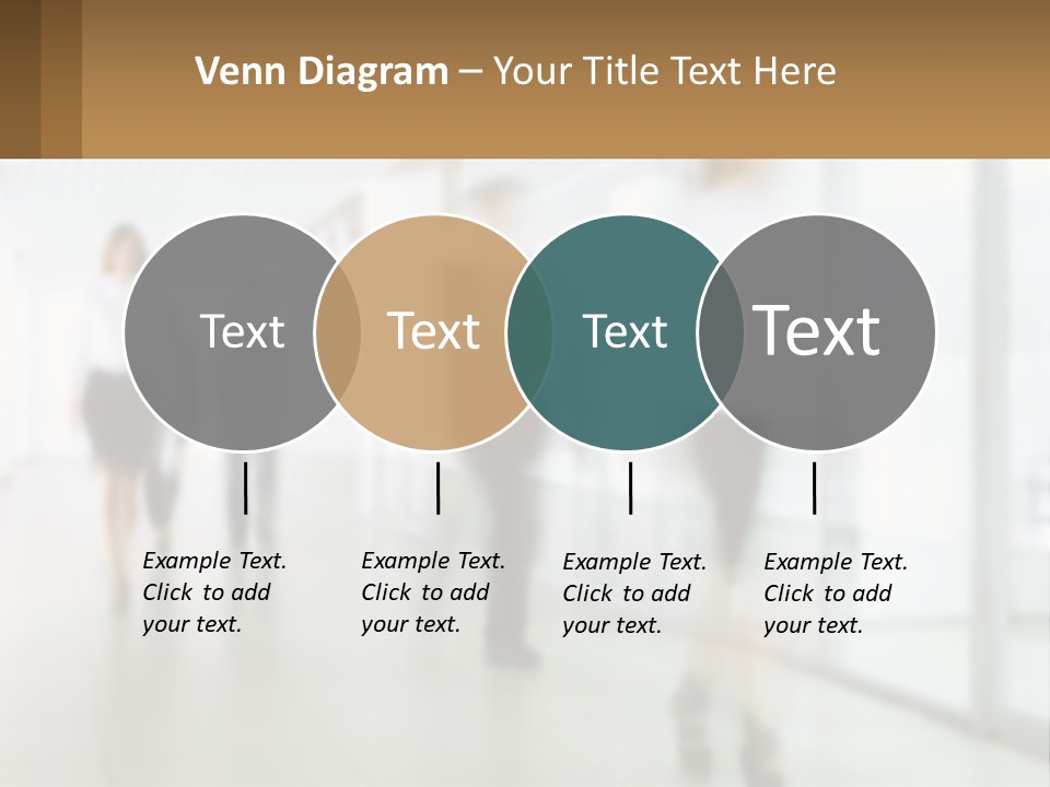 A Group Of People Walking Down A Hallway PowerPoint Template