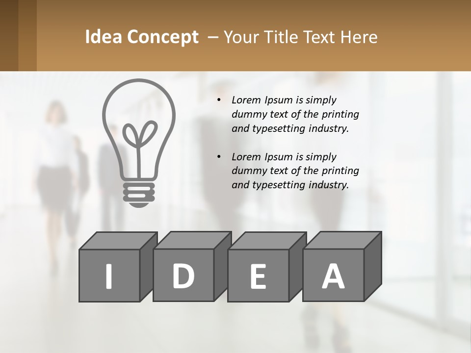 A Group Of People Walking Down A Hallway PowerPoint Template