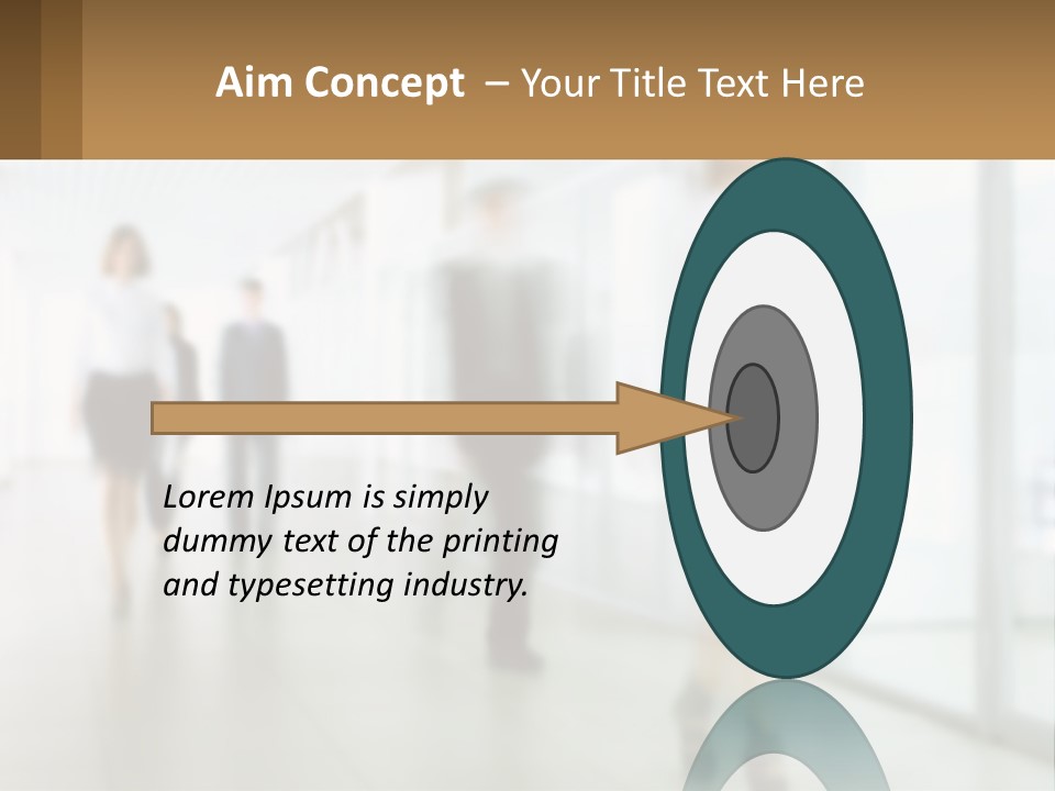 A Group Of People Walking Down A Hallway PowerPoint Template