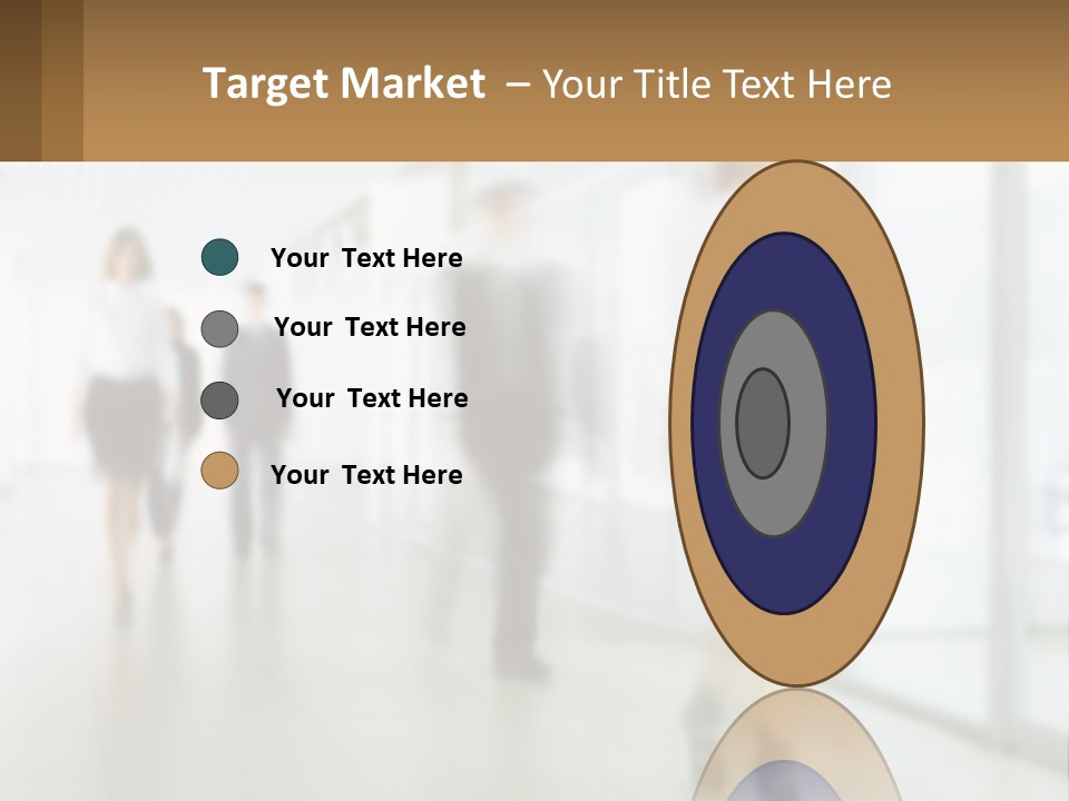 A Group Of People Walking Down A Hallway PowerPoint Template