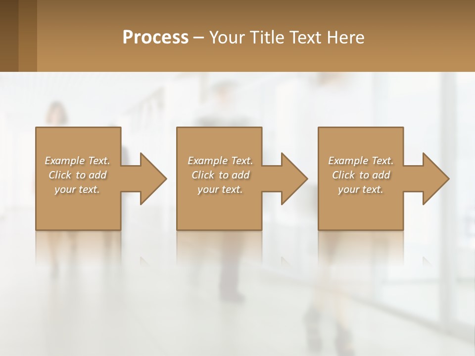 A Group Of People Walking Down A Hallway PowerPoint Template