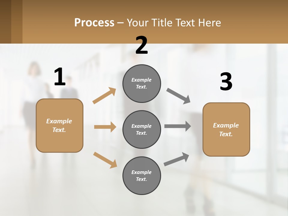 A Group Of People Walking Down A Hallway PowerPoint Template