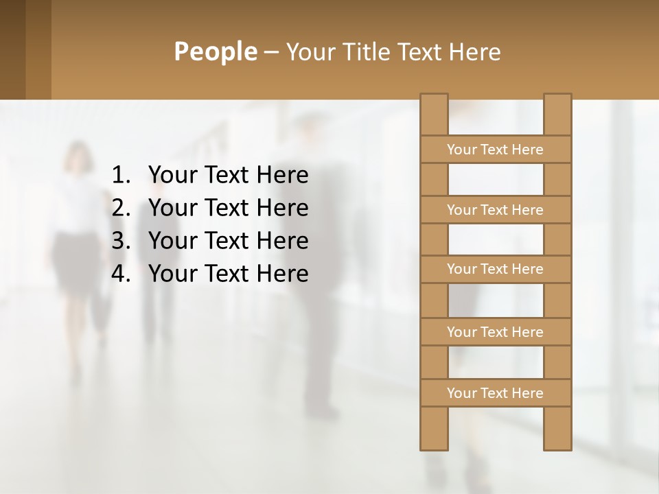 A Group Of People Walking Down A Hallway PowerPoint Template