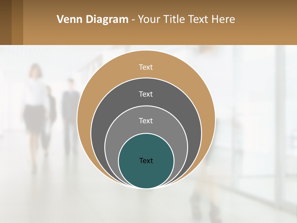 A Group Of People Walking Down A Hallway PowerPoint Template