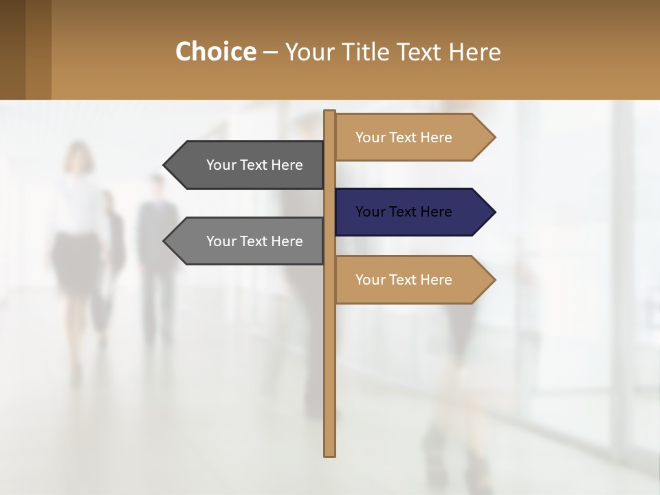 A Group Of People Walking Down A Hallway PowerPoint Template