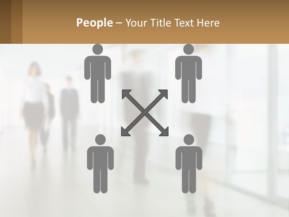 A Group Of People Walking Down A Hallway PowerPoint Template