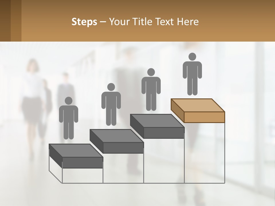 A Group Of People Walking Down A Hallway PowerPoint Template