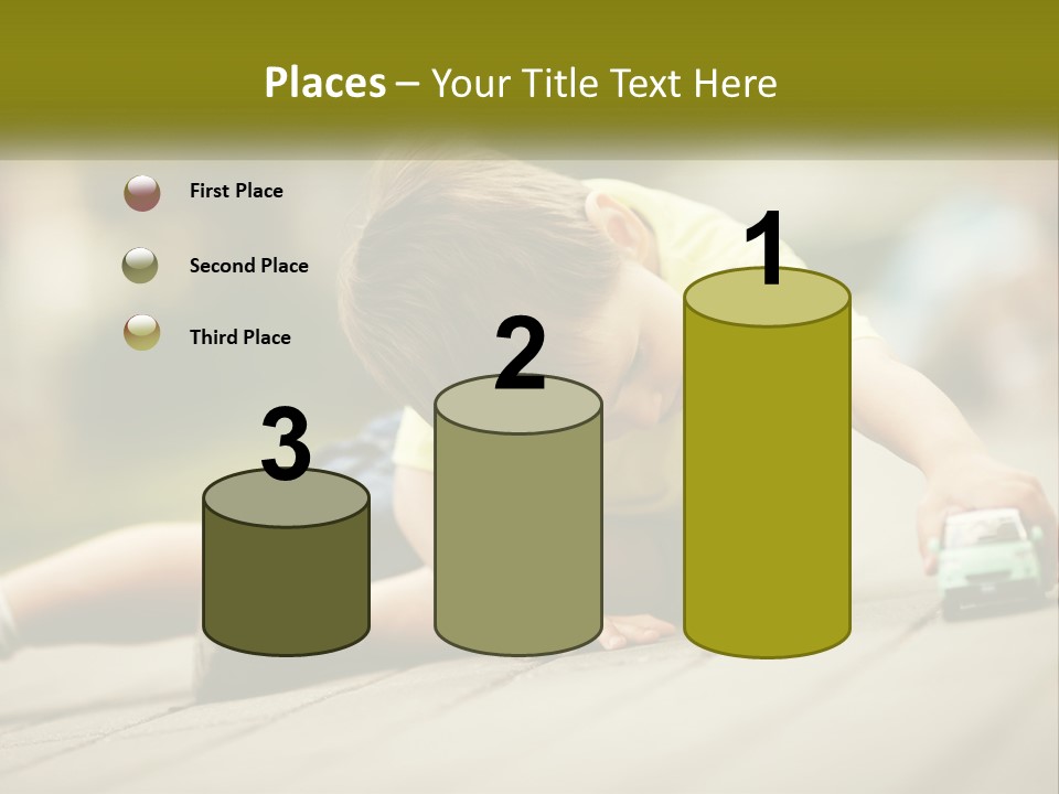 A Young Boy Playing With A Toy Truck PowerPoint Template