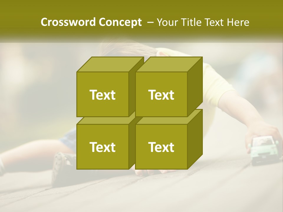 A Young Boy Playing With A Toy Truck PowerPoint Template