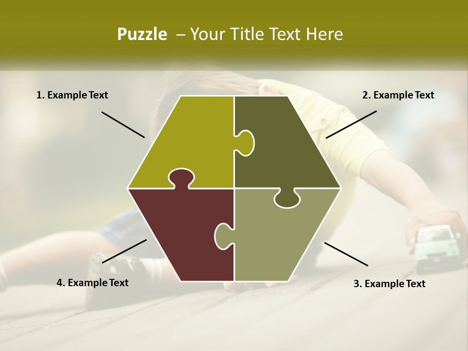 A Young Boy Playing With A Toy Truck PowerPoint Template