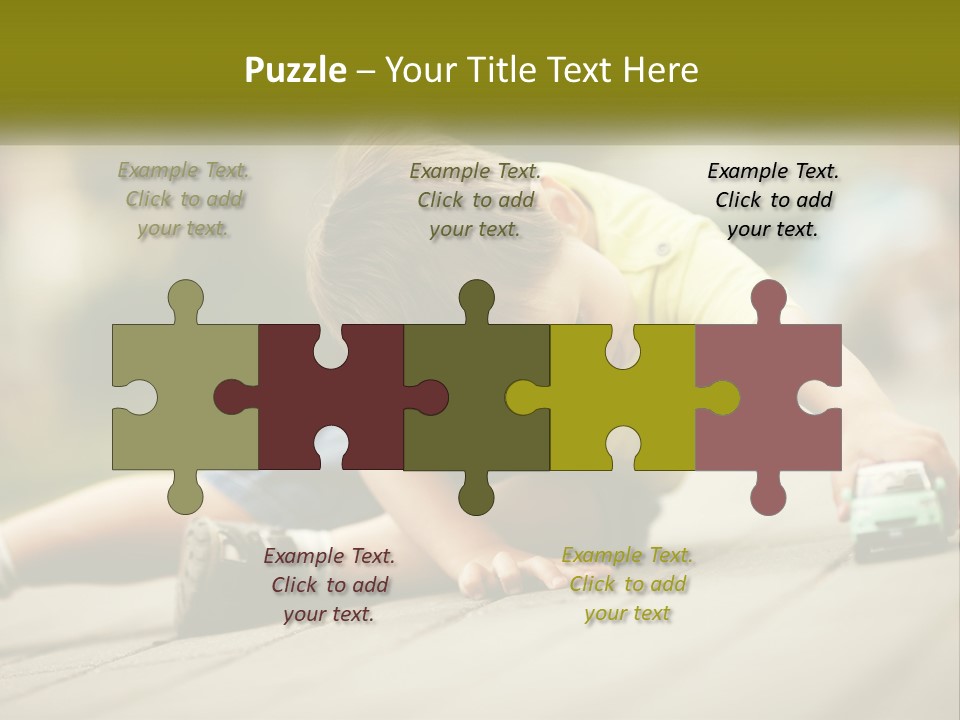 A Young Boy Playing With A Toy Truck PowerPoint Template