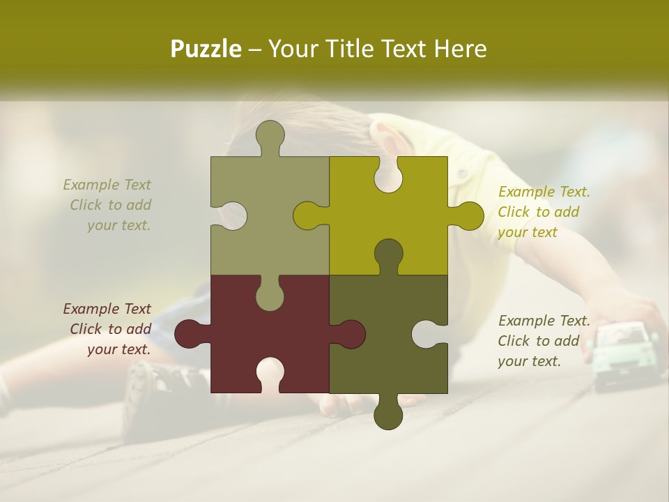 A Young Boy Playing With A Toy Truck PowerPoint Template