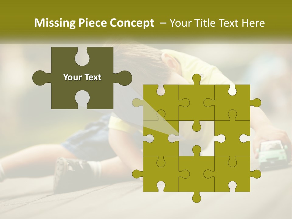 A Young Boy Playing With A Toy Truck PowerPoint Template