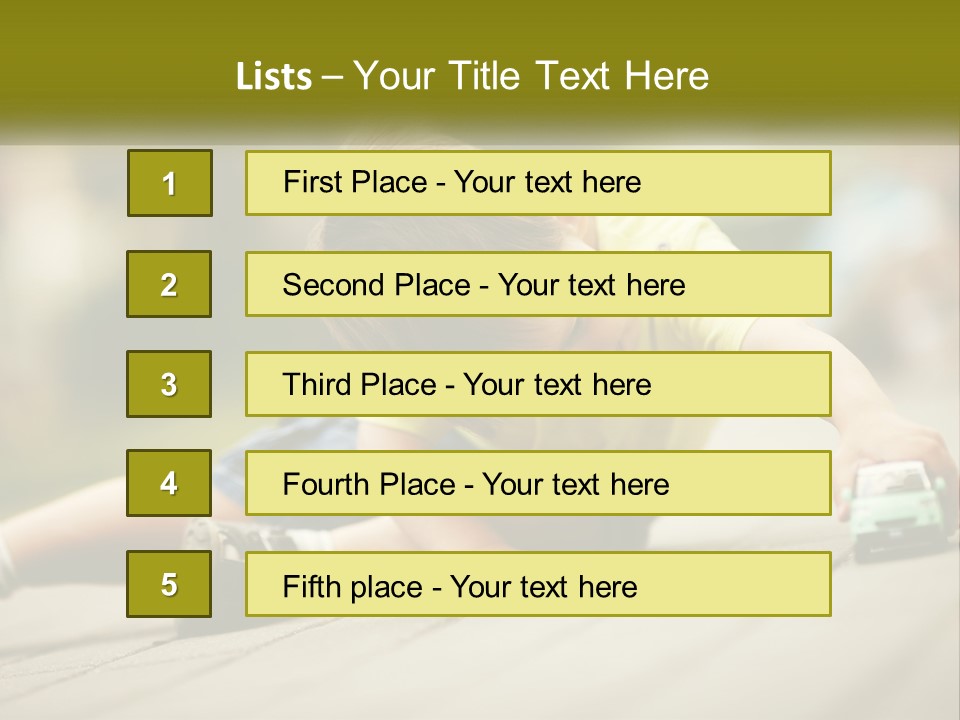 A Young Boy Playing With A Toy Truck PowerPoint Template