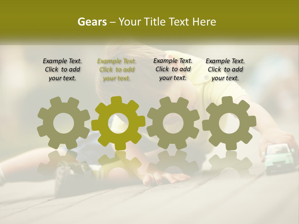 A Young Boy Playing With A Toy Truck PowerPoint Template