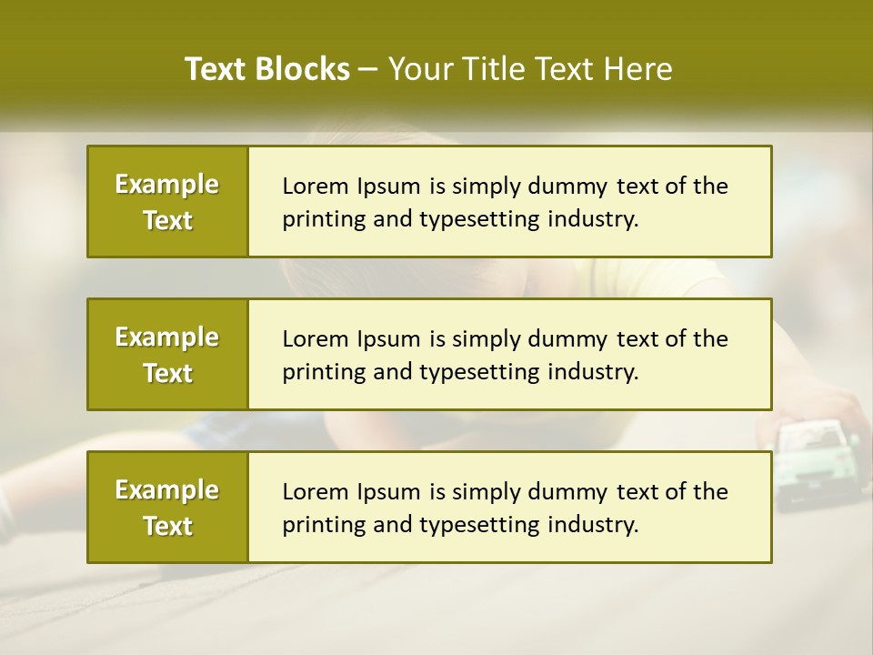 A Young Boy Playing With A Toy Truck PowerPoint Template