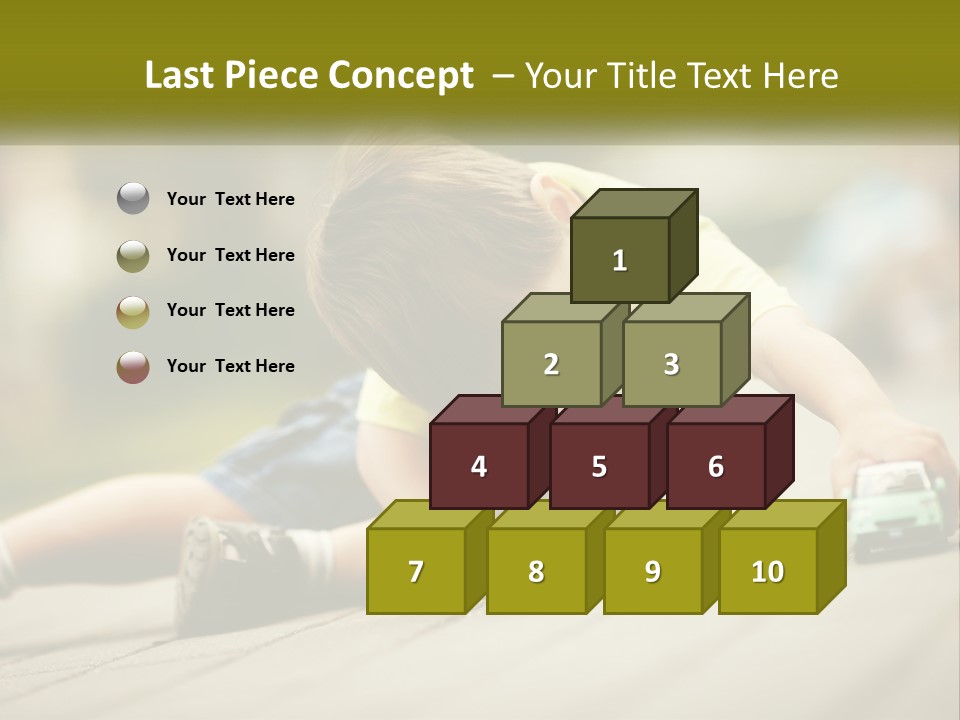 A Young Boy Playing With A Toy Truck PowerPoint Template