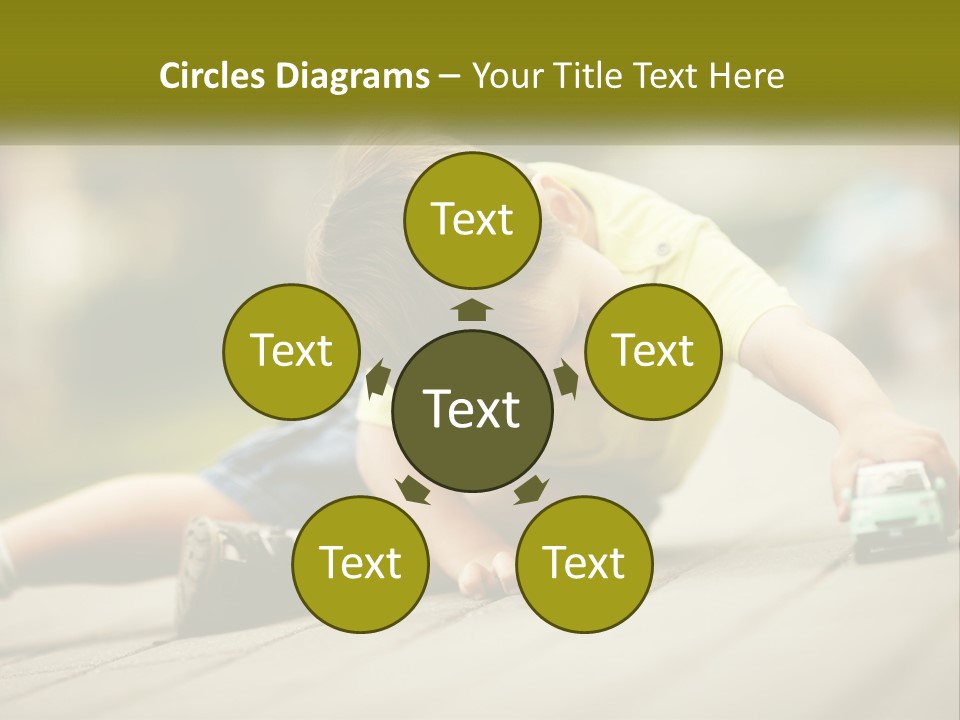 A Young Boy Playing With A Toy Truck PowerPoint Template