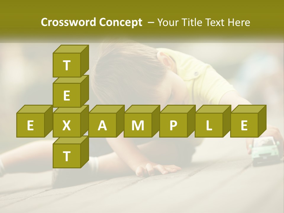 A Young Boy Playing With A Toy Truck PowerPoint Template