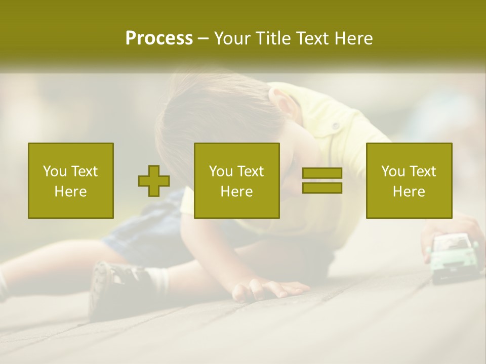 A Young Boy Playing With A Toy Truck PowerPoint Template